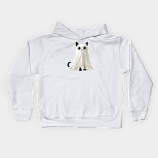 Cute Cat Make him  Ghost Kids Hoodie